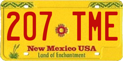 NM license plate 207TME
