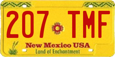 NM license plate 207TMF