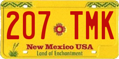 NM license plate 207TMK