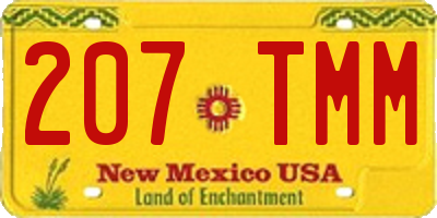 NM license plate 207TMM