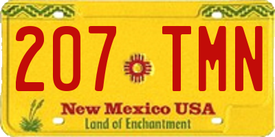 NM license plate 207TMN