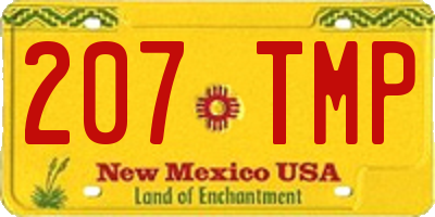 NM license plate 207TMP