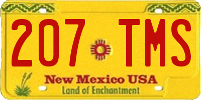 NM license plate 207TMS