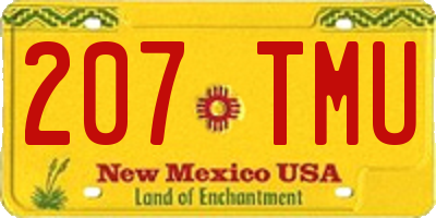 NM license plate 207TMU