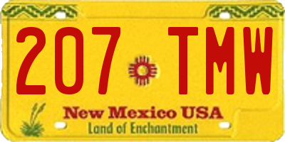 NM license plate 207TMW