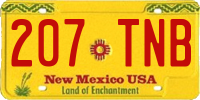 NM license plate 207TNB
