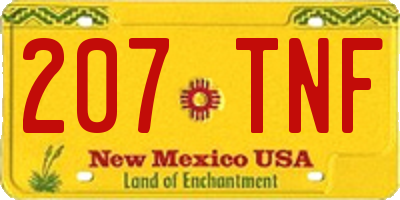 NM license plate 207TNF