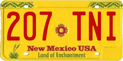 NM license plate 207TNI