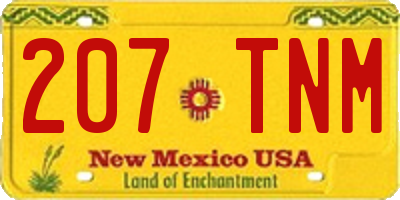 NM license plate 207TNM
