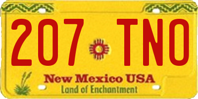 NM license plate 207TNO