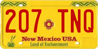 NM license plate 207TNQ