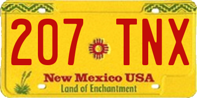 NM license plate 207TNX