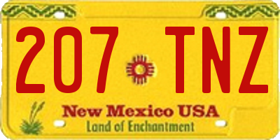 NM license plate 207TNZ
