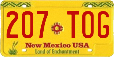 NM license plate 207TOG