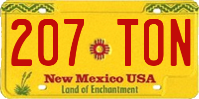 NM license plate 207TON