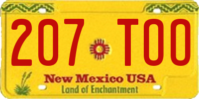 NM license plate 207TOO