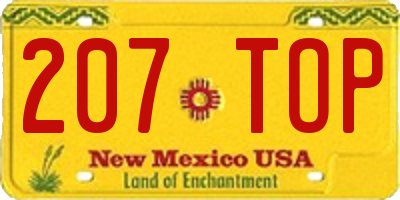 NM license plate 207TOP
