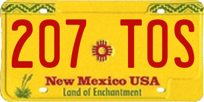 NM license plate 207TOS