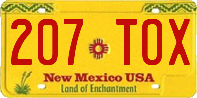 NM license plate 207TOX