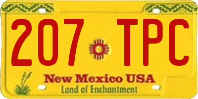 NM license plate 207TPC
