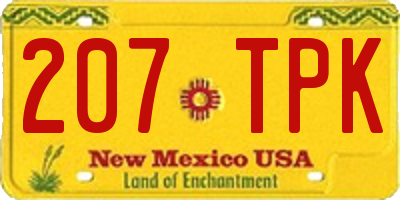 NM license plate 207TPK