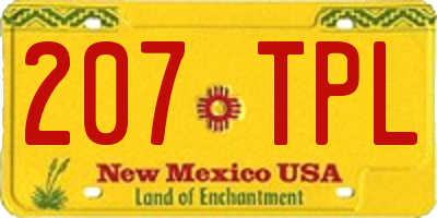 NM license plate 207TPL