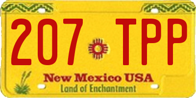 NM license plate 207TPP