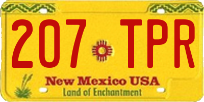 NM license plate 207TPR