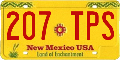 NM license plate 207TPS