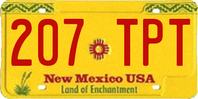 NM license plate 207TPT