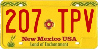 NM license plate 207TPV