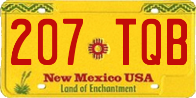 NM license plate 207TQB