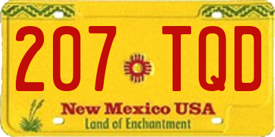 NM license plate 207TQD