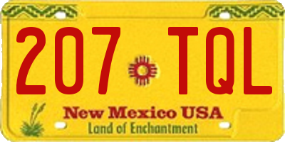 NM license plate 207TQL