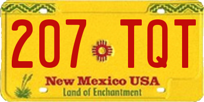 NM license plate 207TQT
