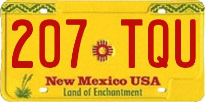 NM license plate 207TQU