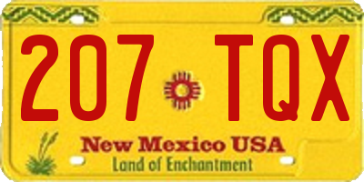 NM license plate 207TQX