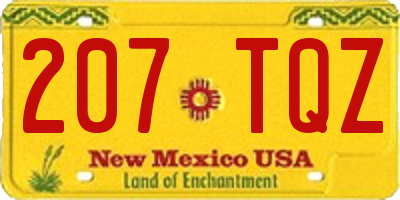NM license plate 207TQZ