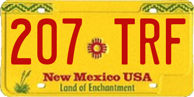 NM license plate 207TRF