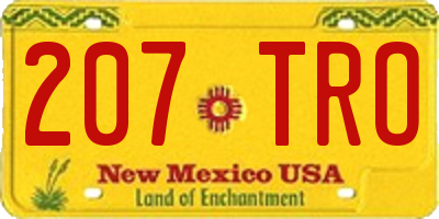 NM license plate 207TRO