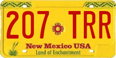 NM license plate 207TRR