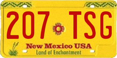 NM license plate 207TSG