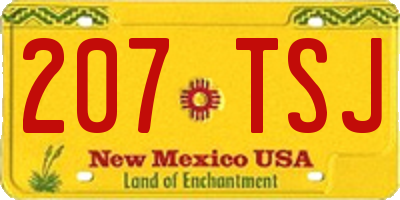 NM license plate 207TSJ