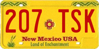 NM license plate 207TSK