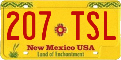NM license plate 207TSL