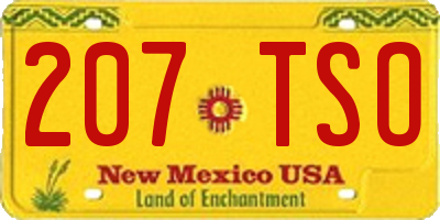 NM license plate 207TSO