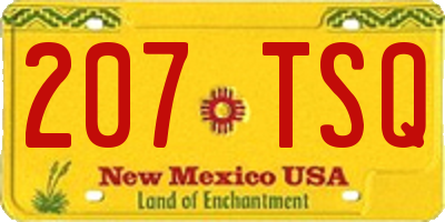 NM license plate 207TSQ