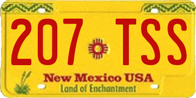 NM license plate 207TSS