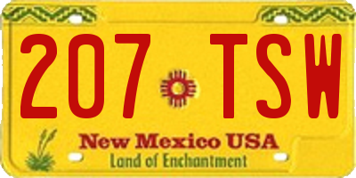 NM license plate 207TSW