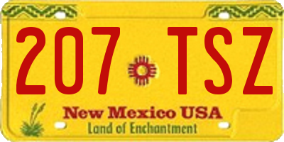 NM license plate 207TSZ